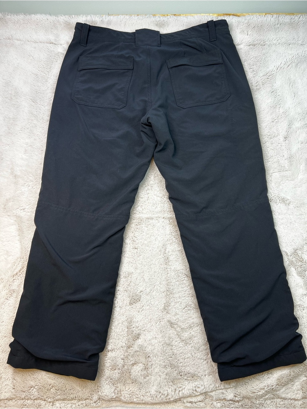 Eddie Bauer Pants Men 38x30 Black Hiking Cargo Fleece Lined Outdoors Outerwear - Picture 5 of 9